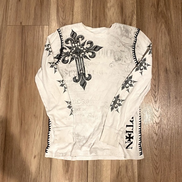 emo y2k winged cross long sleeve - Picture 1 of 5
